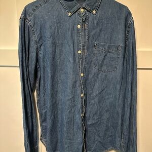 GAP Blue Denim Button-Down Shirt
